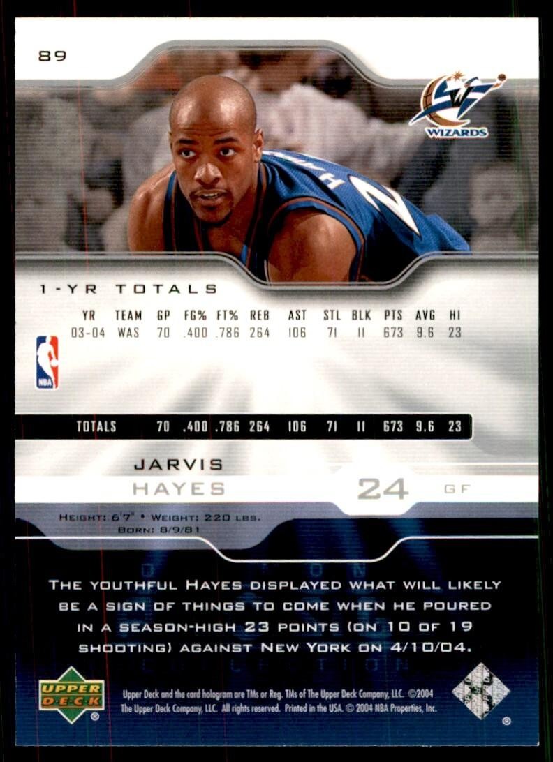 2004-05 Upper Deck Pro Sigs Jarvis Hayes Basketball Cards #89
