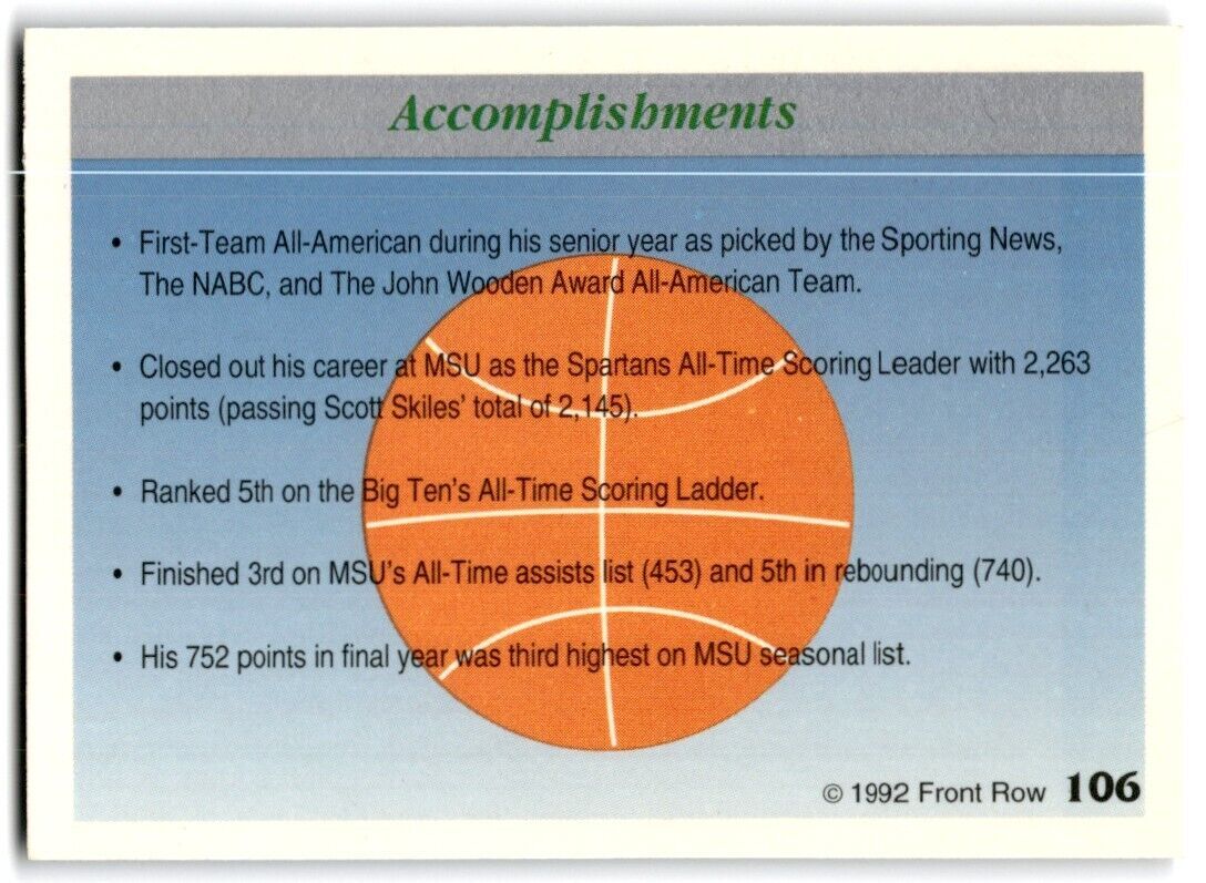 1991-92 Front Row Premier Steve Smith North Carolina Tar Heels #106