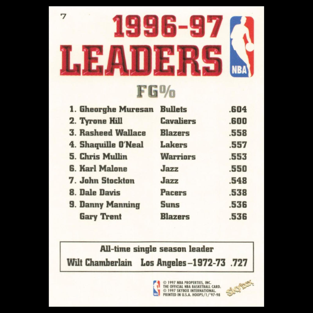 Gheorghe Muresan #7 1997 Hoops Washington Wizards Basketball Card NBA NM