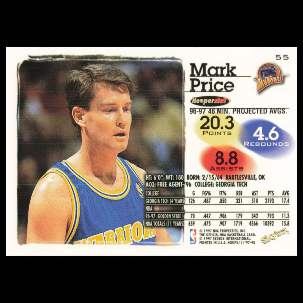 Mark Price #55 1997 Hoops Golden State Warriors Basketball Card NBA NM