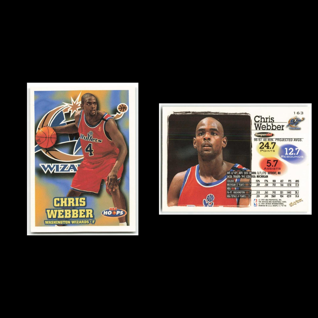 Chris Webber #163 1997 Hoops Washington Wizards Basketball Card NBA NM
