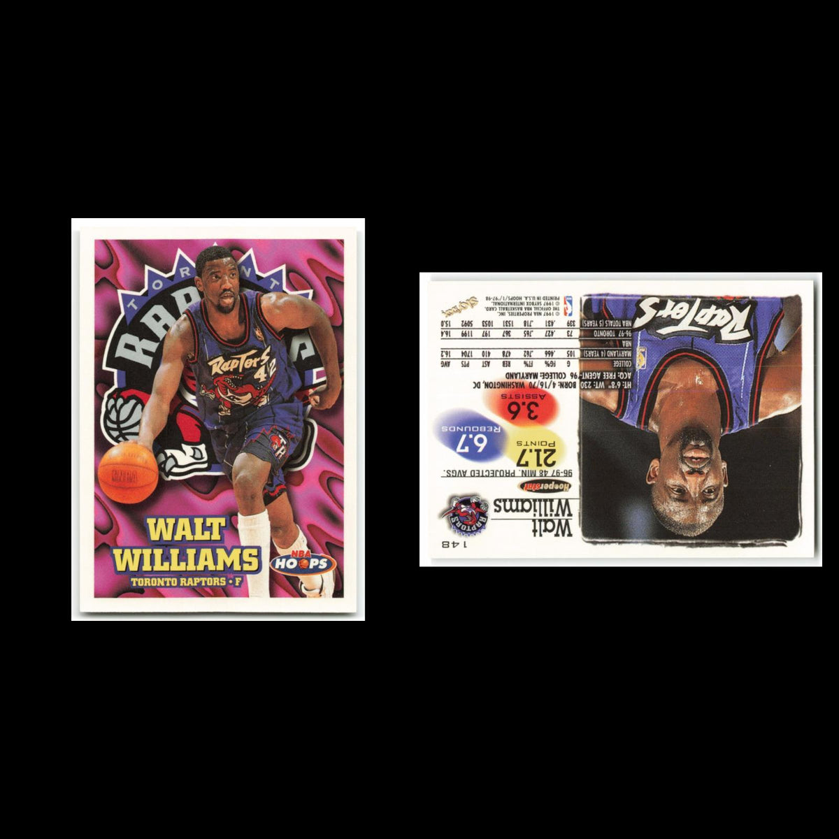 Walt Williams #148 1997 Hoops Toronto Raptors Basketball Card NBA NM