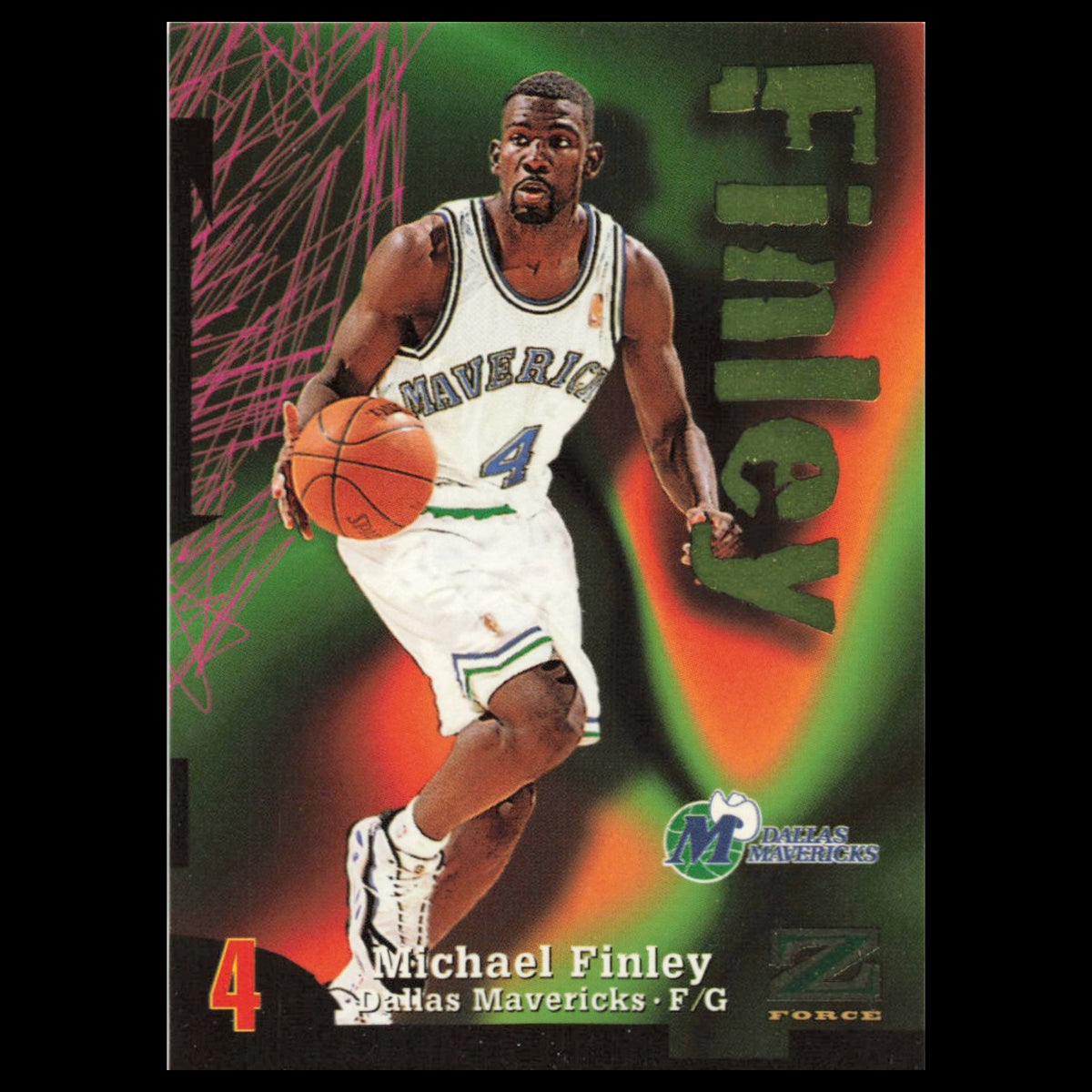 Michael Finley #19 1997 SkyBox Z-Force Dallas Mavericks Basketball Card NBA NM