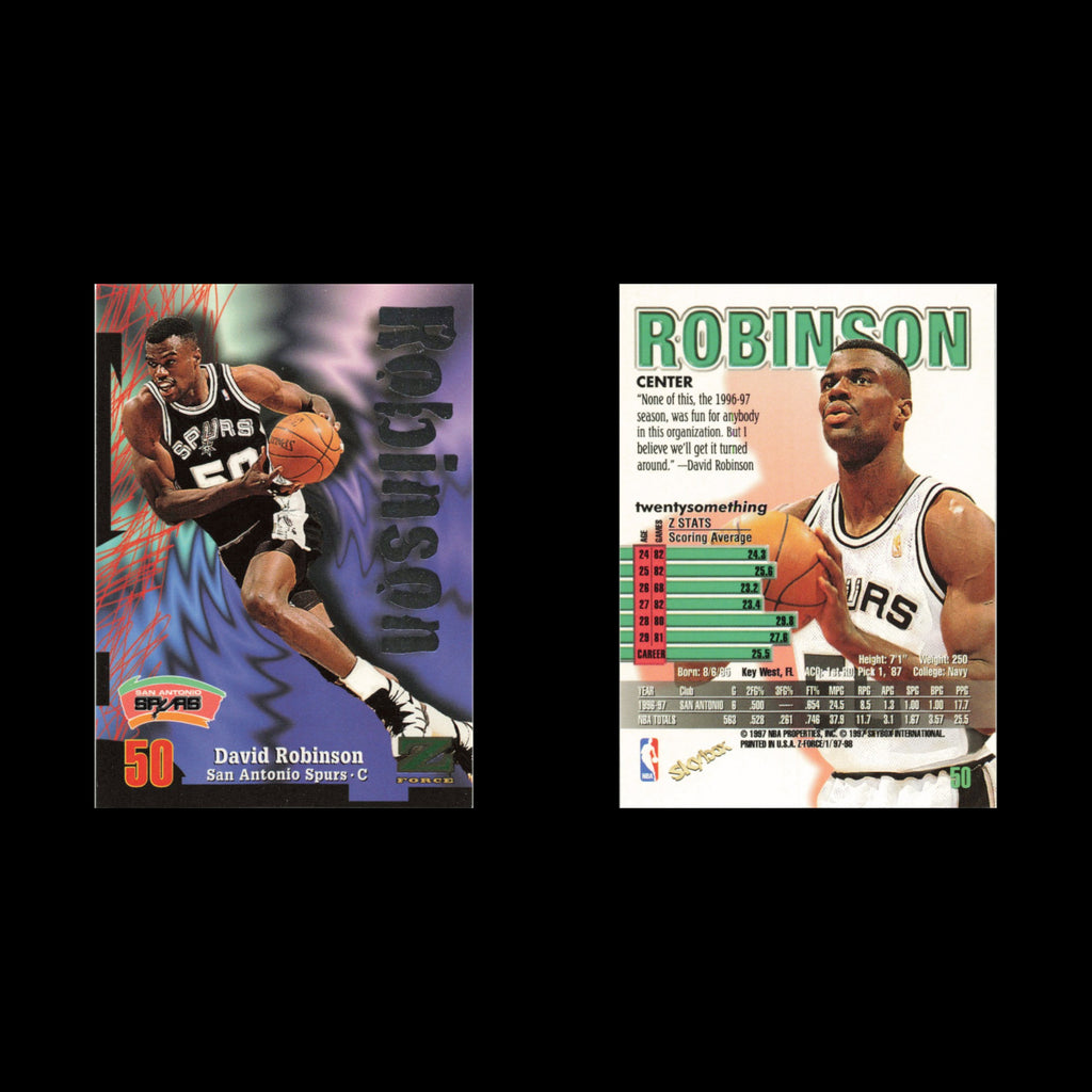 David Robinson #50 1997 SkyBox Z-Force San Antonio Spurs Basketball Card NBA NM
