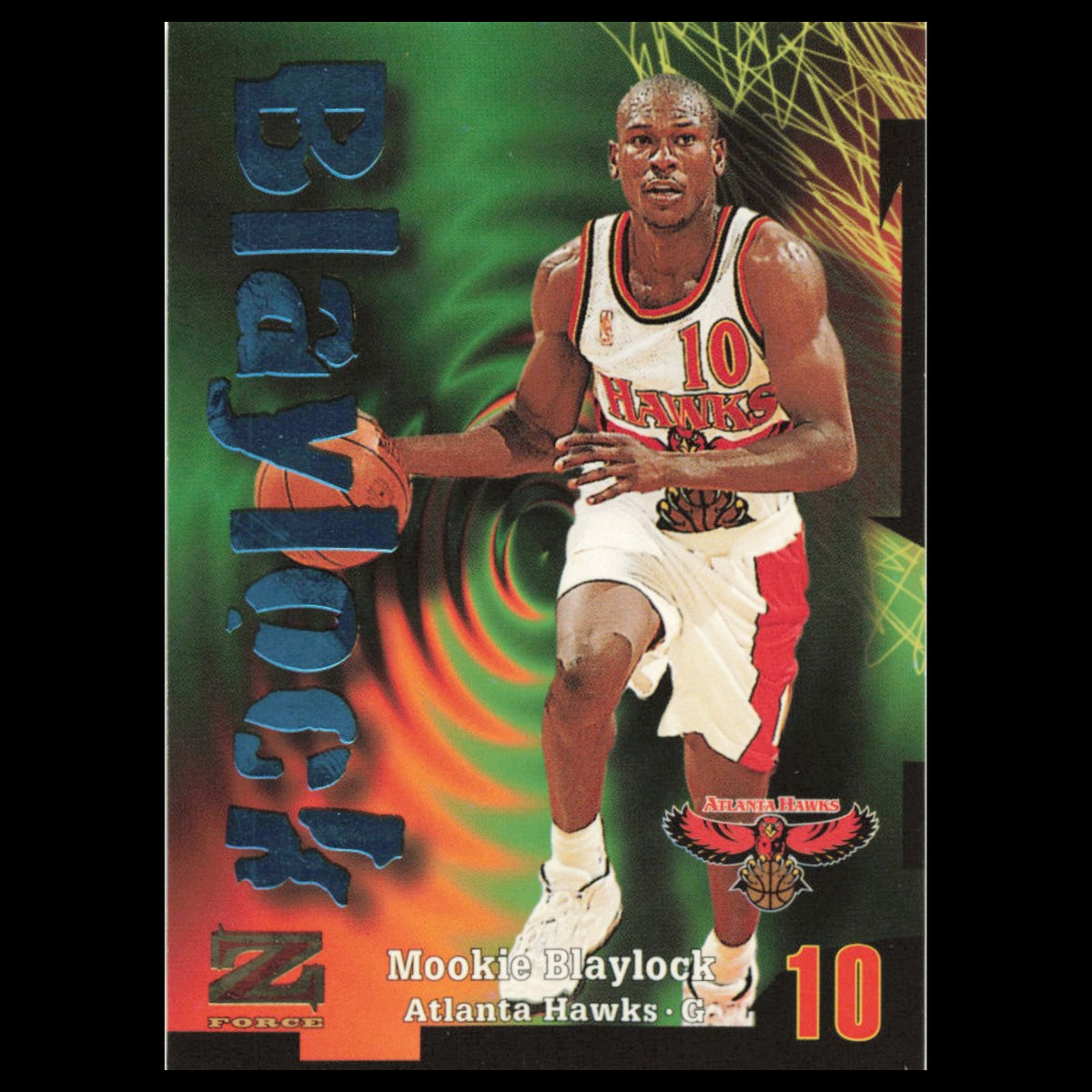 Mookie Blaylock #18 1997 SkyBox Z-Force Atlanta Hawks Basketball Card NBA NM