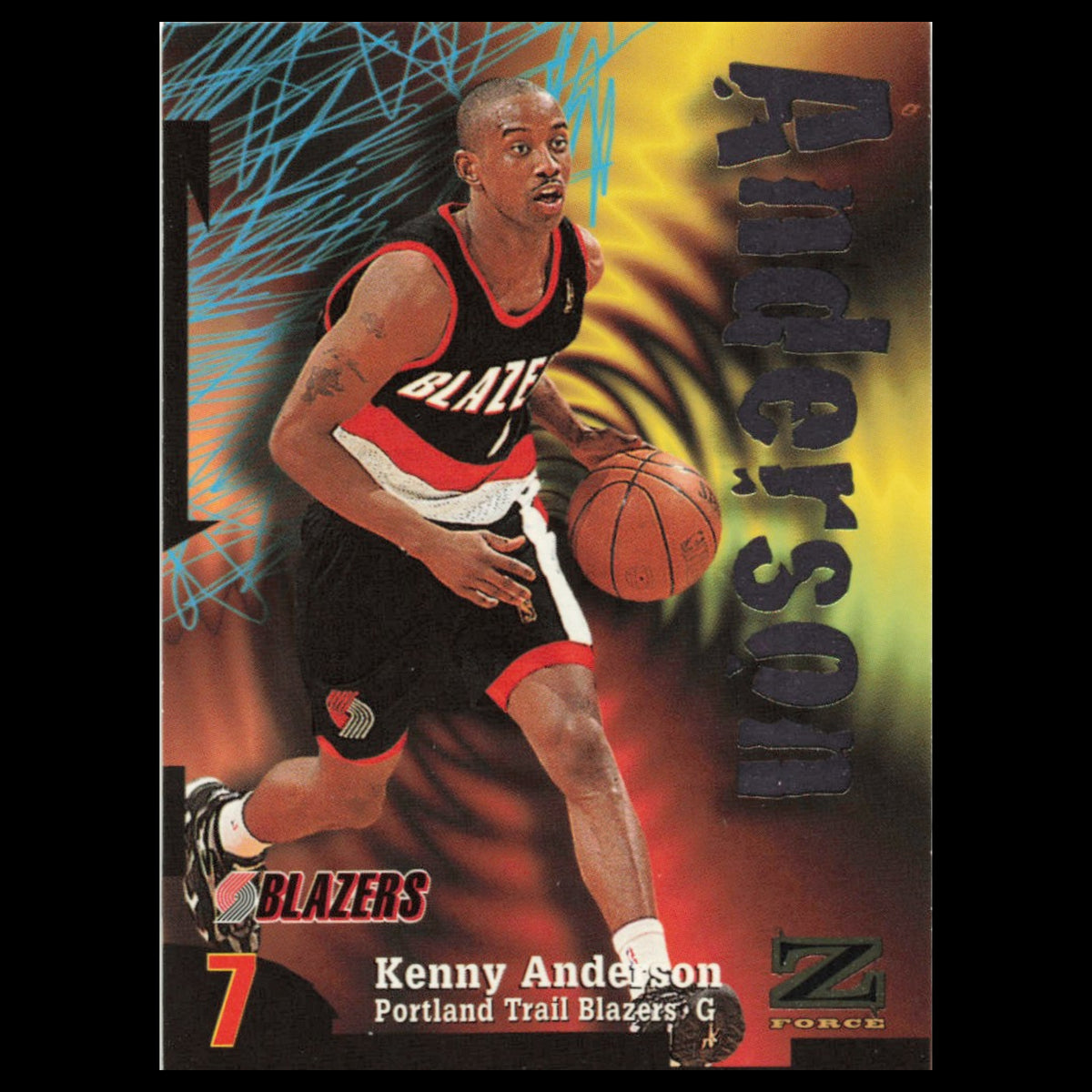 Kenny Anderson #36 1997 SkyBox Z-Force Portland Trail Blazers Basketball Card NM