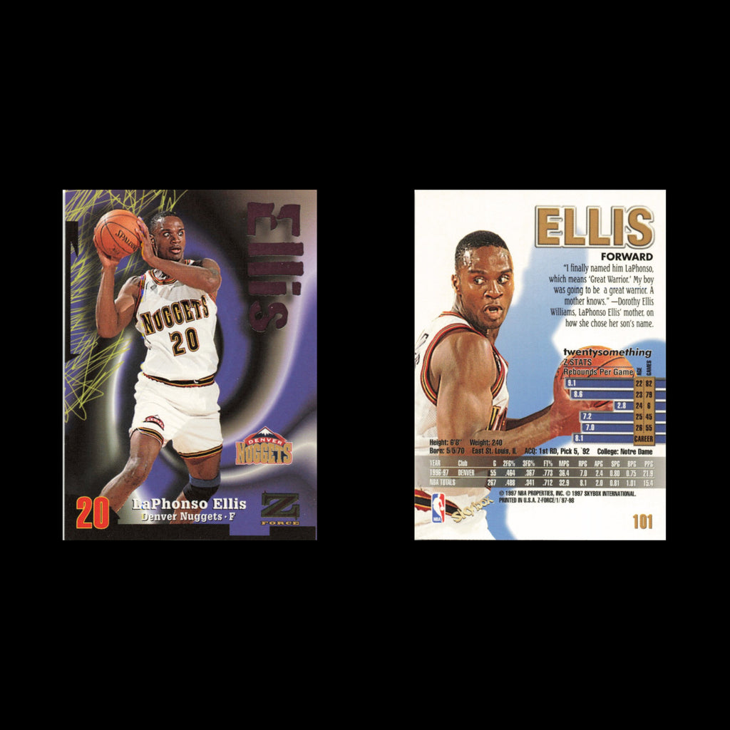 LaPhonso Ellis #101 1997 SkyBox Z-Force Denver Nuggets Basketball Card NBA NM