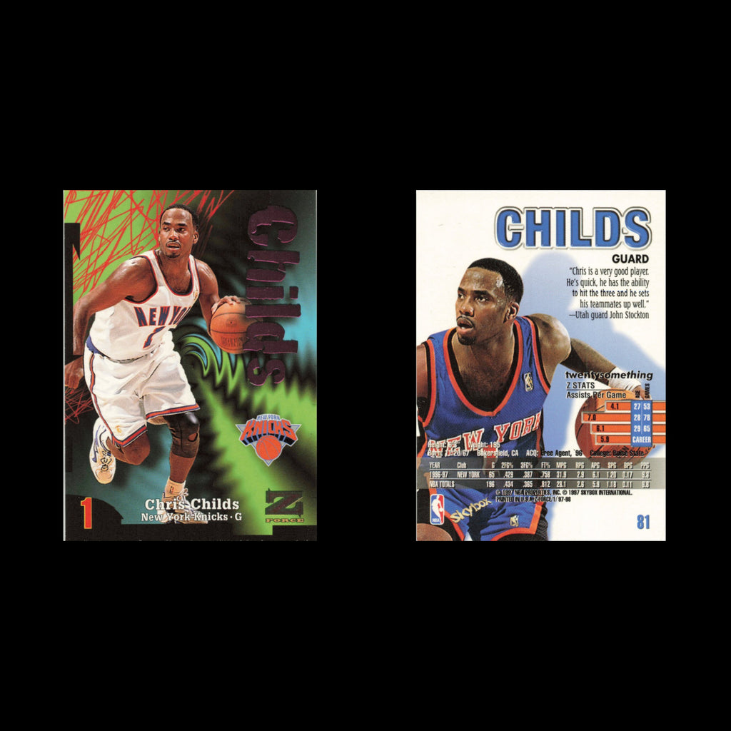 Chris Childs #81 1997 SkyBox Z-Force New York Knicks Basketball Card NBA NM
