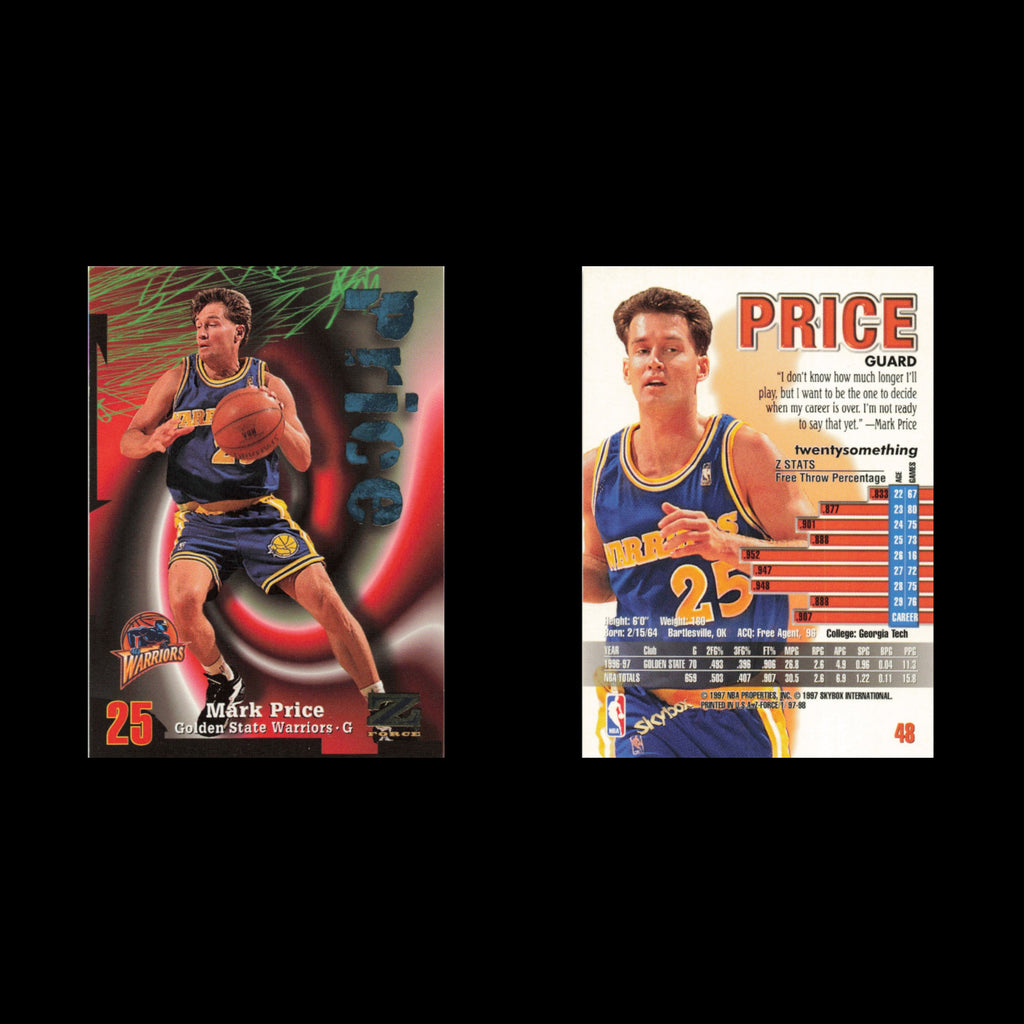 Mark Price #48 1997 SkyBox Z-Force Golden State Warriors Basketball Card NBA NM