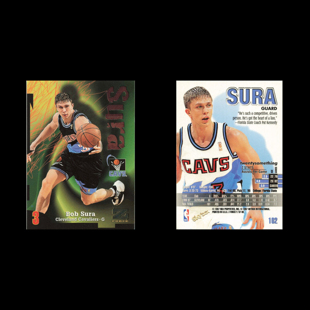 Bob Sura #102 1997 SkyBox Z-Force Cleveland Cavaliers Basketball Card NBA NM