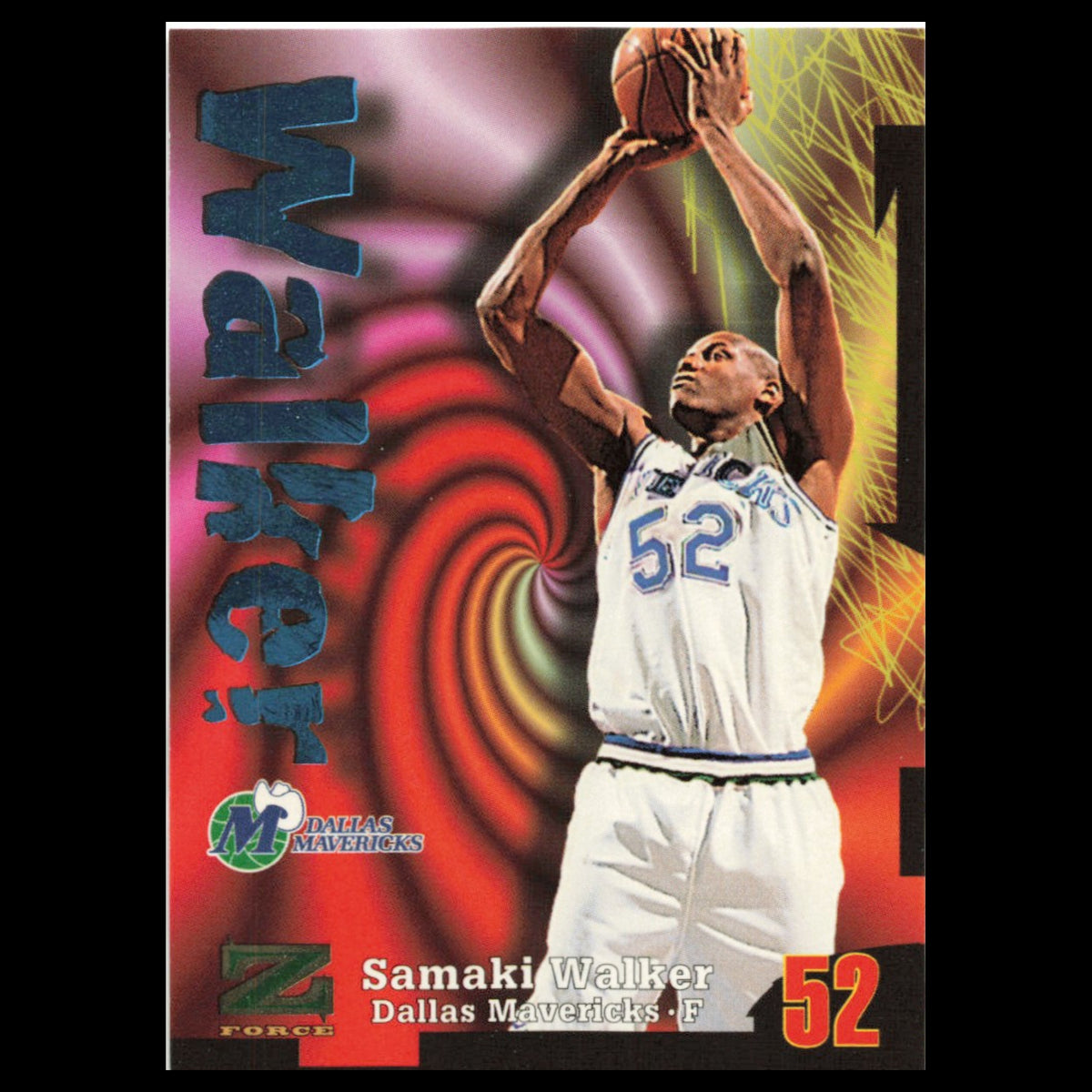 Samaki Walker #52 1997 SkyBox Z-Force Dallas Mavericks Basketball Card NBA NM