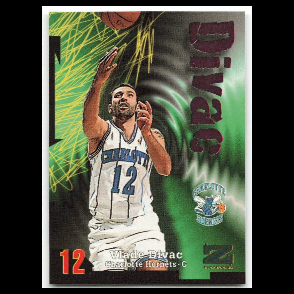 Vlade Divac #93 1997 SkyBox Z-Force Charlotte Hornets Basketball Card NBA NM