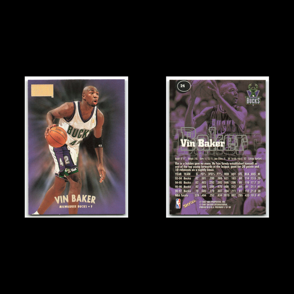 Vin Baker #24 1997 SkyBox Premium Milwaukee Bucks Basketball Card NBA NM