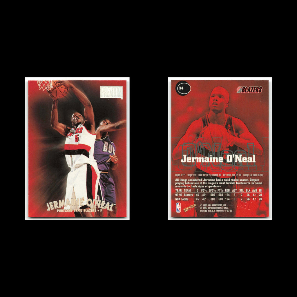 Jermaine Oneal #34 1997 SkyBox Premium Portland Trail Blazers Basketball Card NM