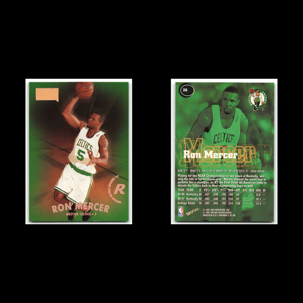 Ron Mercer Rookie #35 1997 SkyBox Premium Boston Celtics Basketball Card NBA NM