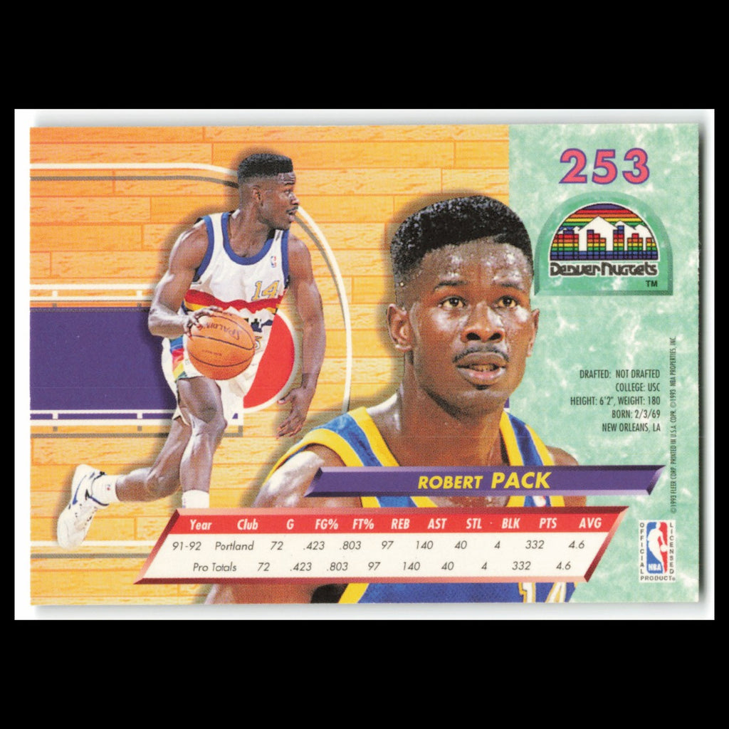 Robert Pack #253 1992 Fleer Ultra Denver Nuggets Basketball Card NBA NM