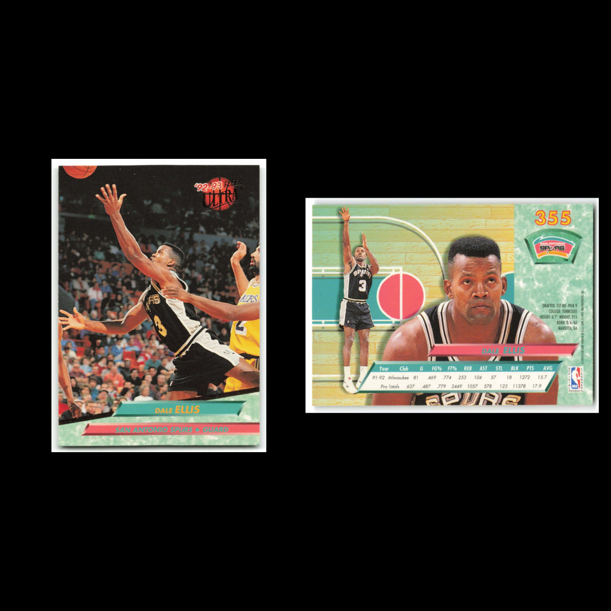 Dale Ellis #355 1992 Fleer Ultra San Antonio Spurs Basketball Card NBA NM