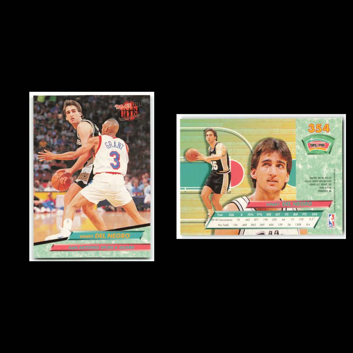 Vinny Del Negro #354 1992 Fleer Ultra San Antonio Spurs Basketball Card NBA NM