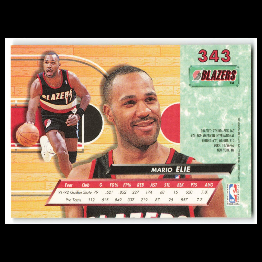 Mario Elie #343 1992 Fleer Ultra Houston Rockets Basketball Card NBA NM