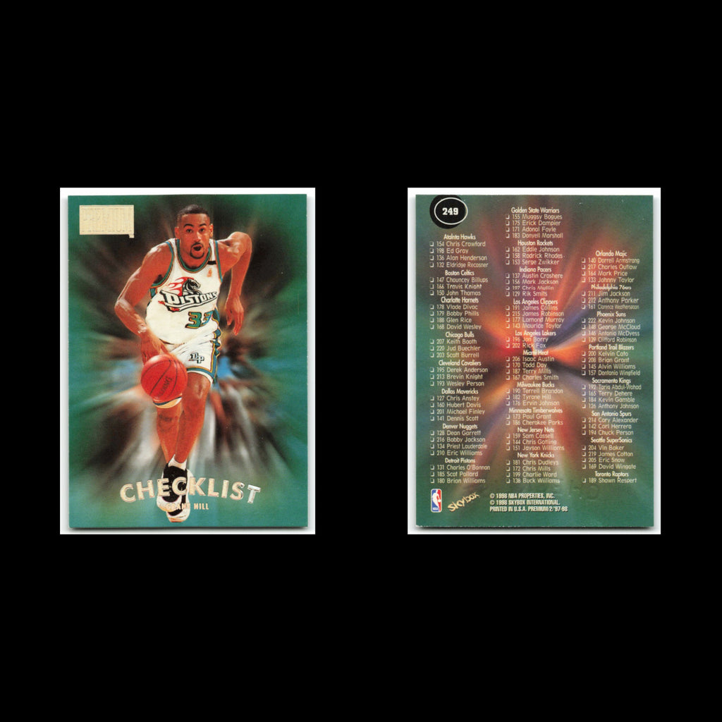 Grant Hill #249 1997 SkyBox Premium Checklist Basketball Card NBA NM