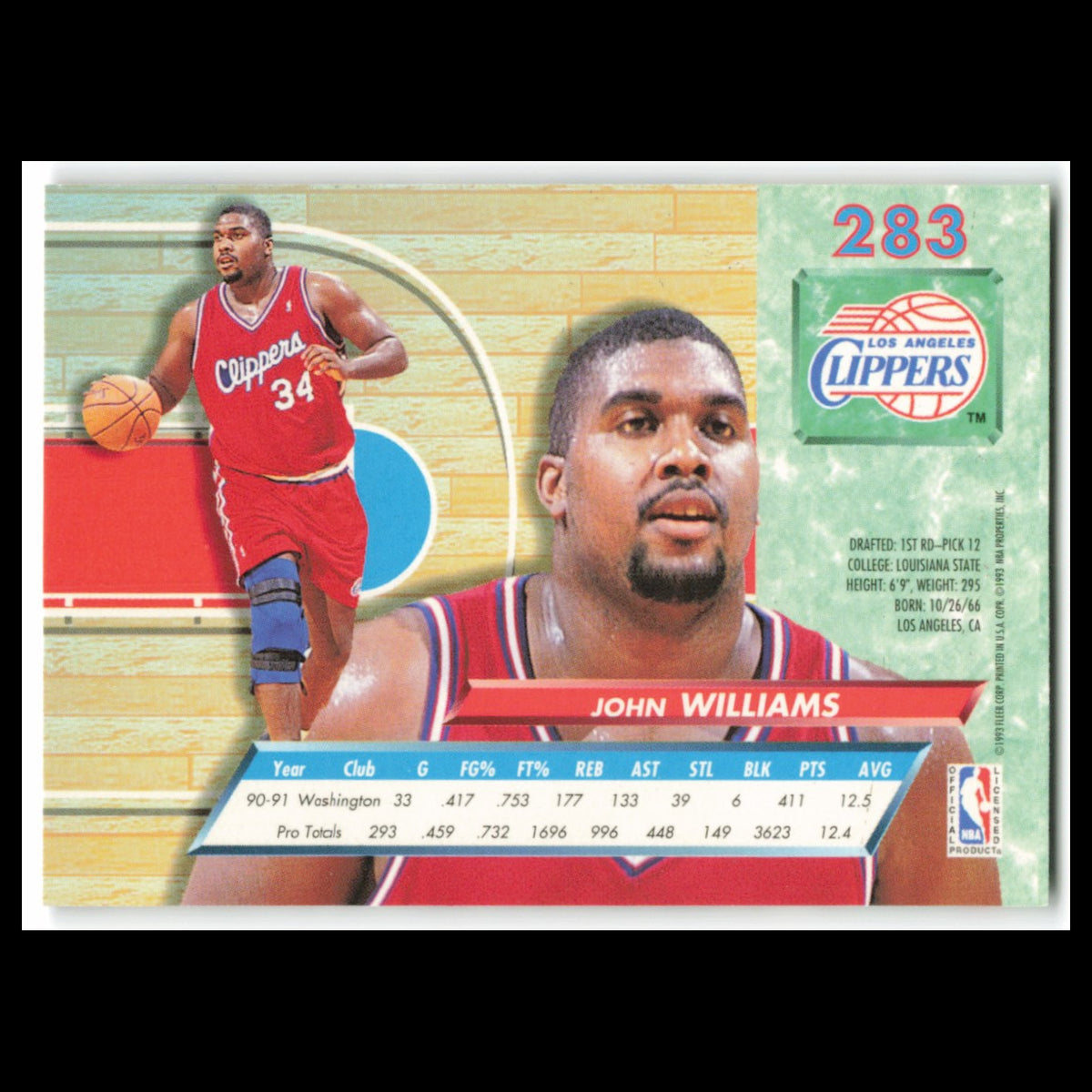 John Williams #283 1992 Fleer Ultra Los Angeles Clippers Basketball Card NBA NM