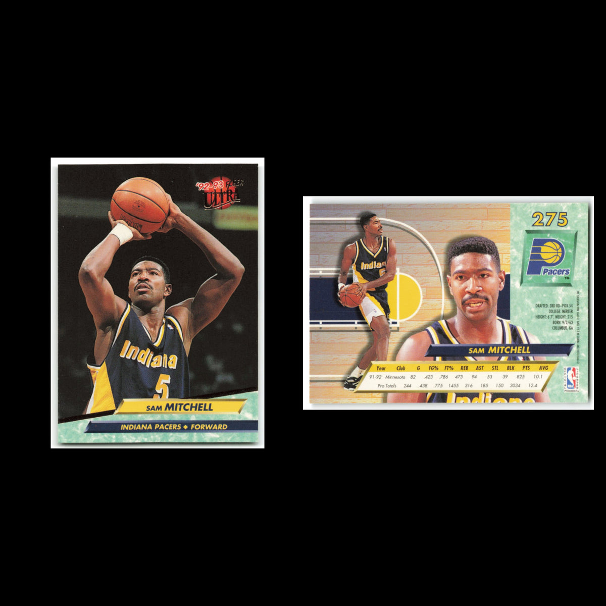 Sam Mitchell #275 1992 Fleer Ultra Indiana Pacers Basketball Card NBA NM