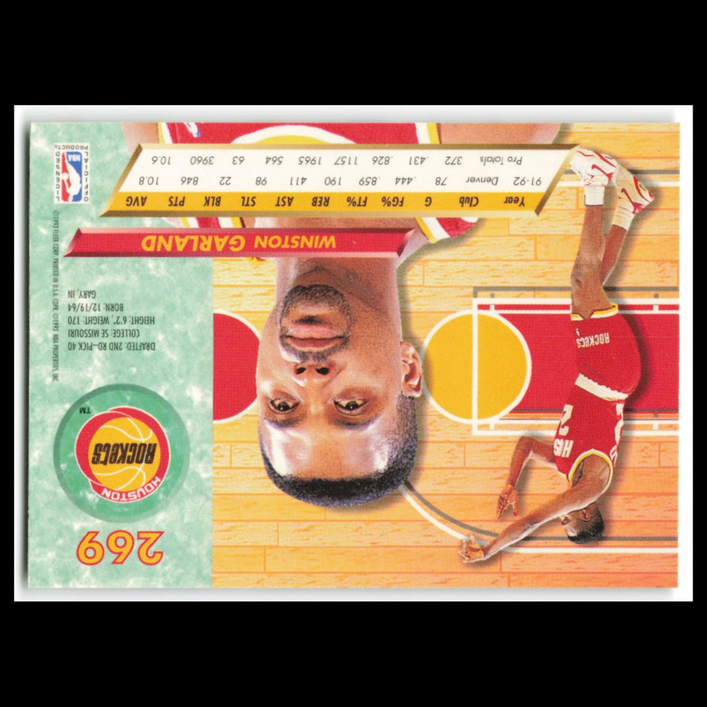 Winston Garland #269 1992 Fleer Ultra Houston Rockets Basketball Card NBA NM