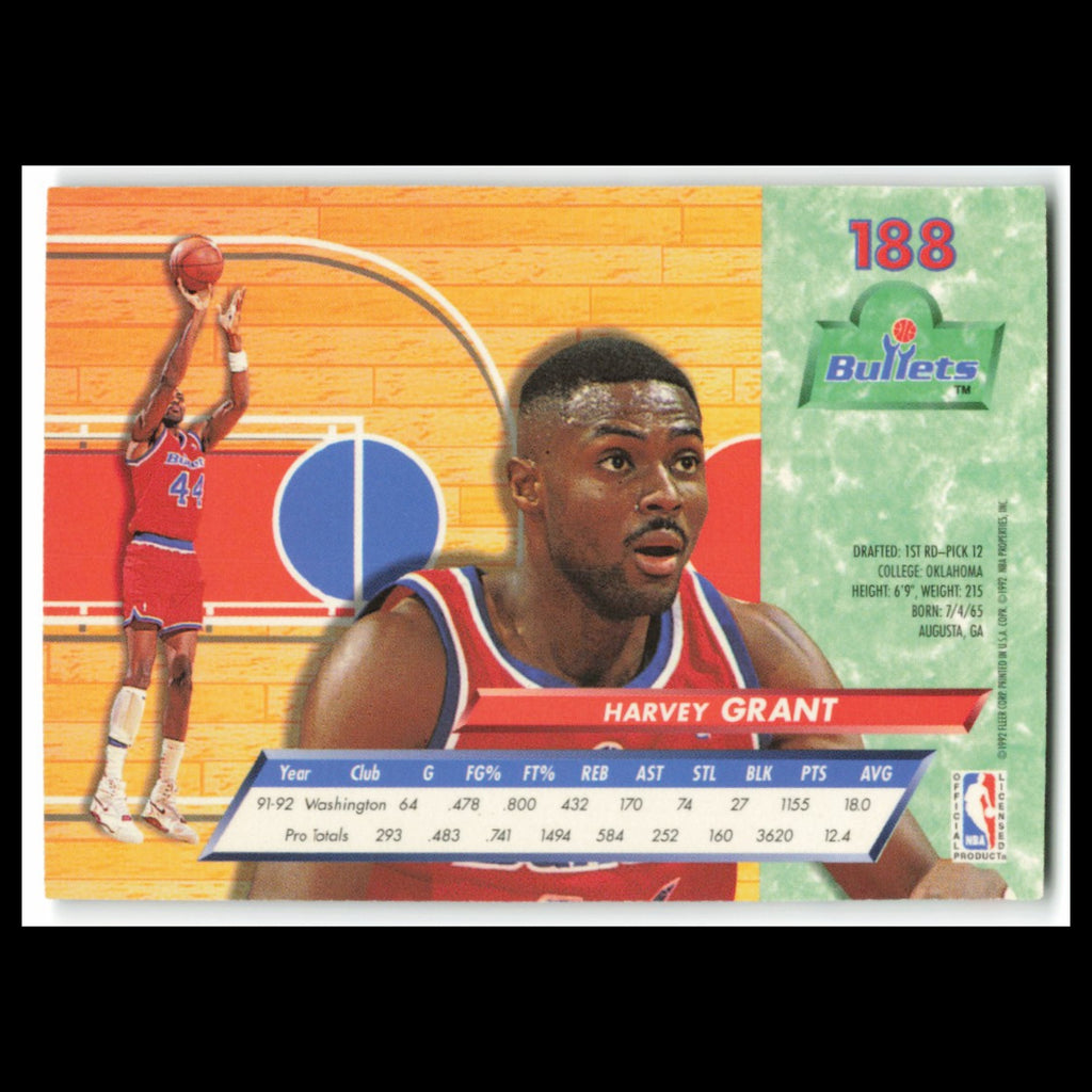 Harvey Grant #188 1992 Fleer Ultra Washington Bullets Basketball Card NBA NM