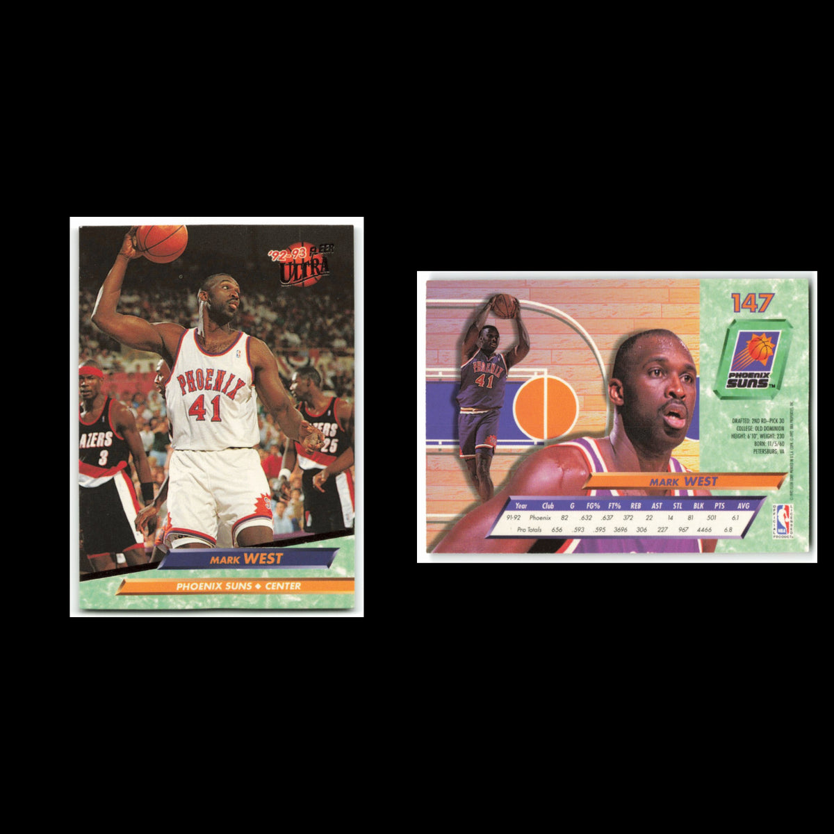 Mark West #147 1992 Fleer Ultra Phoenix Suns Basketball Card NBA NM