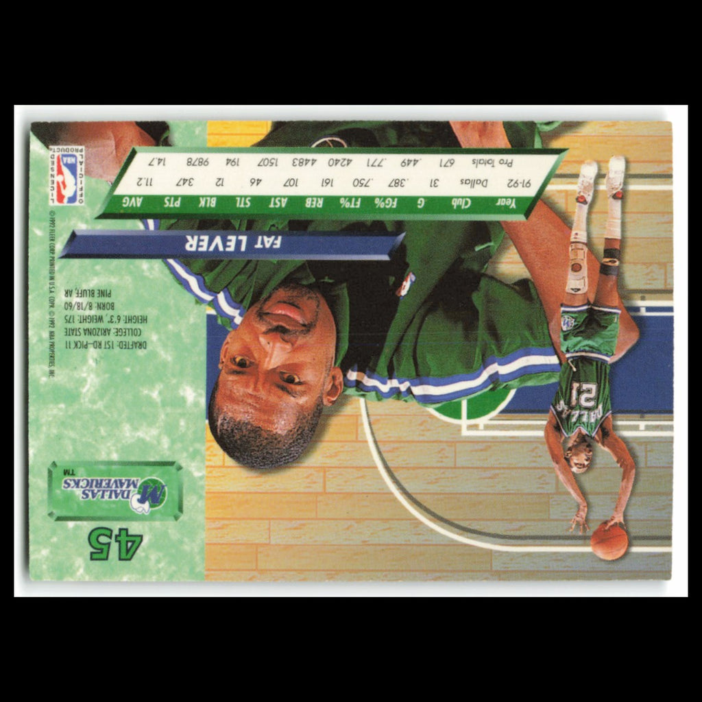 Fat Lever #45 1992 Fleer Ultra Dallas Mavericks Basketball Card NBA NM