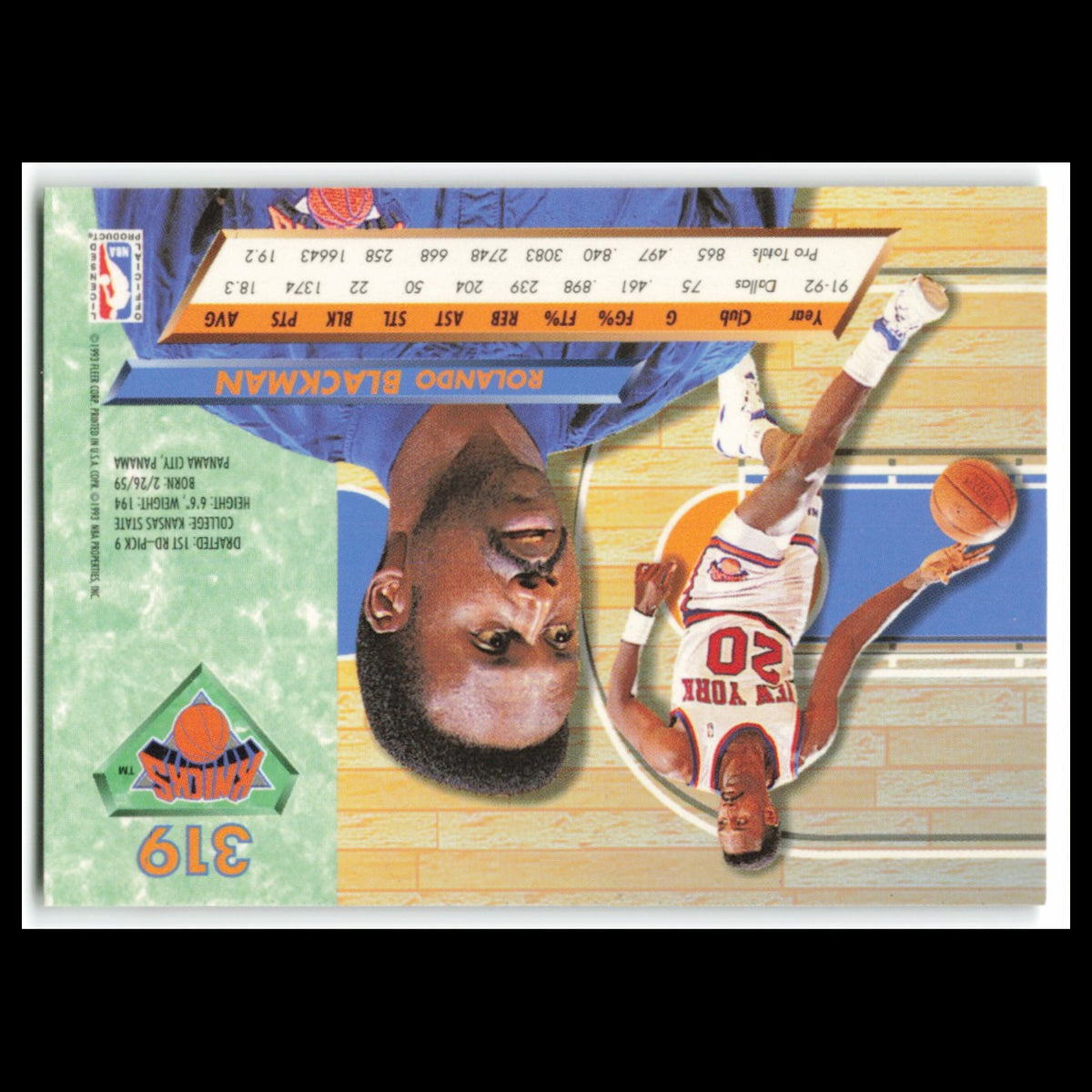 Rolando Blackman #319 1992 Fleer Ultra New York Knicks Basketball Card NBA NM