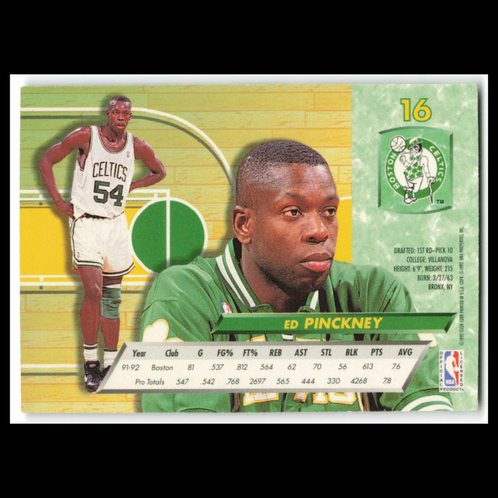 Ed Pinckney #16 1992 Fleer Ultra Boston Celtics Basketball Card NBA NM