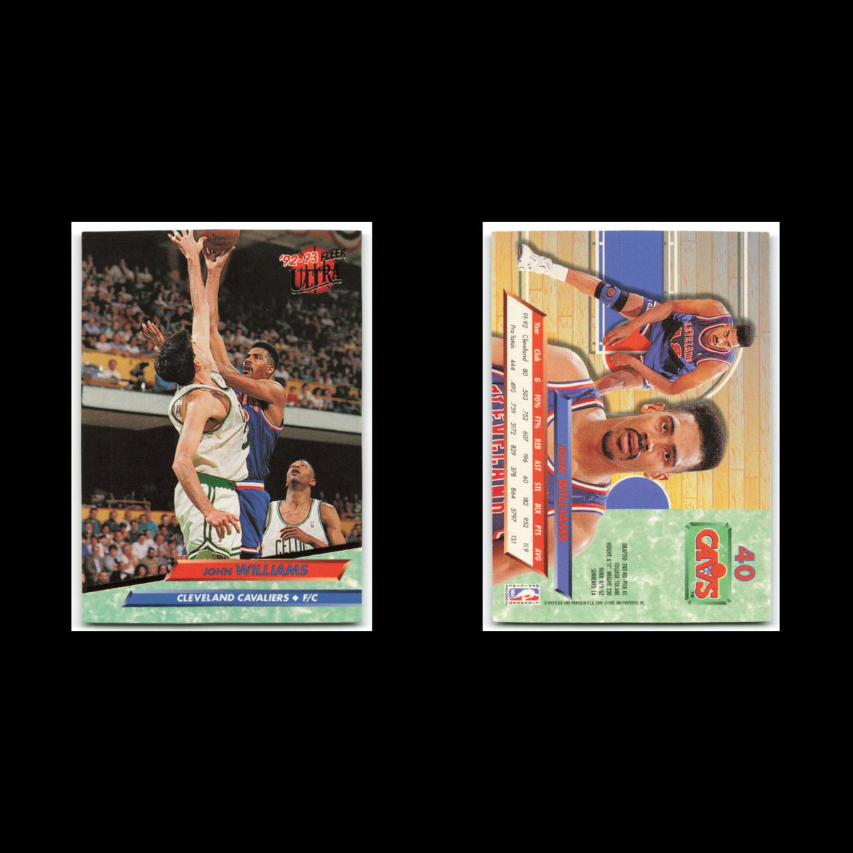 John Williams #40 1992 Fleer Ultra Cleveland Cavaliers Basketball Card NBA NM
