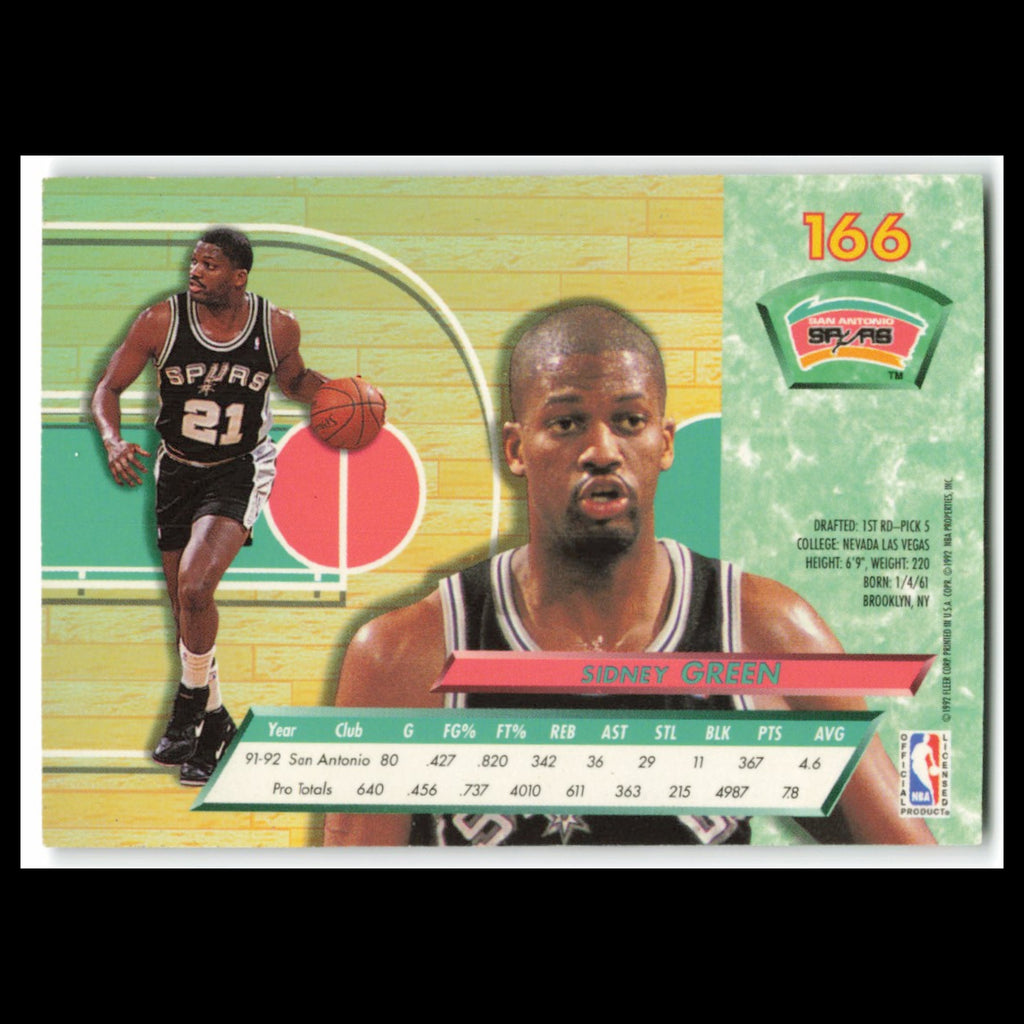 Sidney Green #166 1992 Fleer Ultra San Antonio Spurs Basketball Card NBA NM