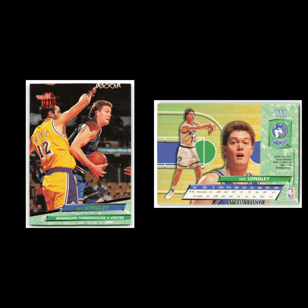 Luc Longley #111 1992 Fleer Ultra Minnesota Timberwolves Basketball Card NBA NM