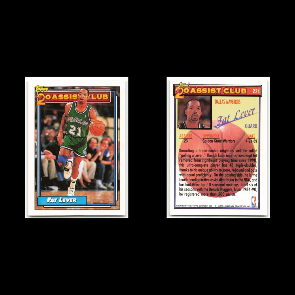 Lafayette Lever #221 1992 Topps Dallas Mavericks Basketball Card NBA NM