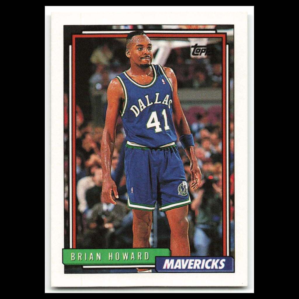 Brian Howard Rookie #385 1992 Topps Dallas Mavericks Basketball Card NBA NM