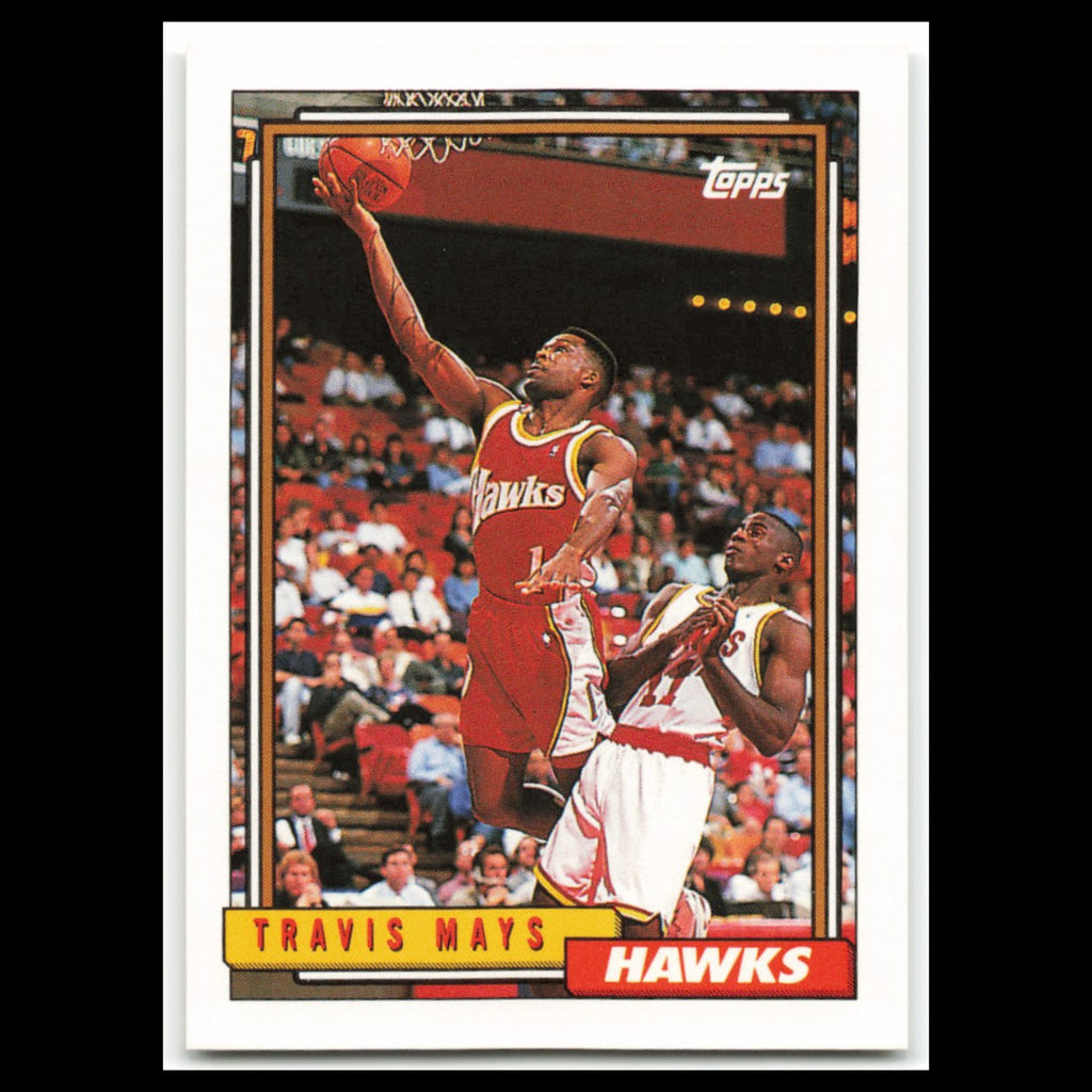 Travis Mays #252 1992 Topps Atlanta Hawks Basketball Card NBA NM