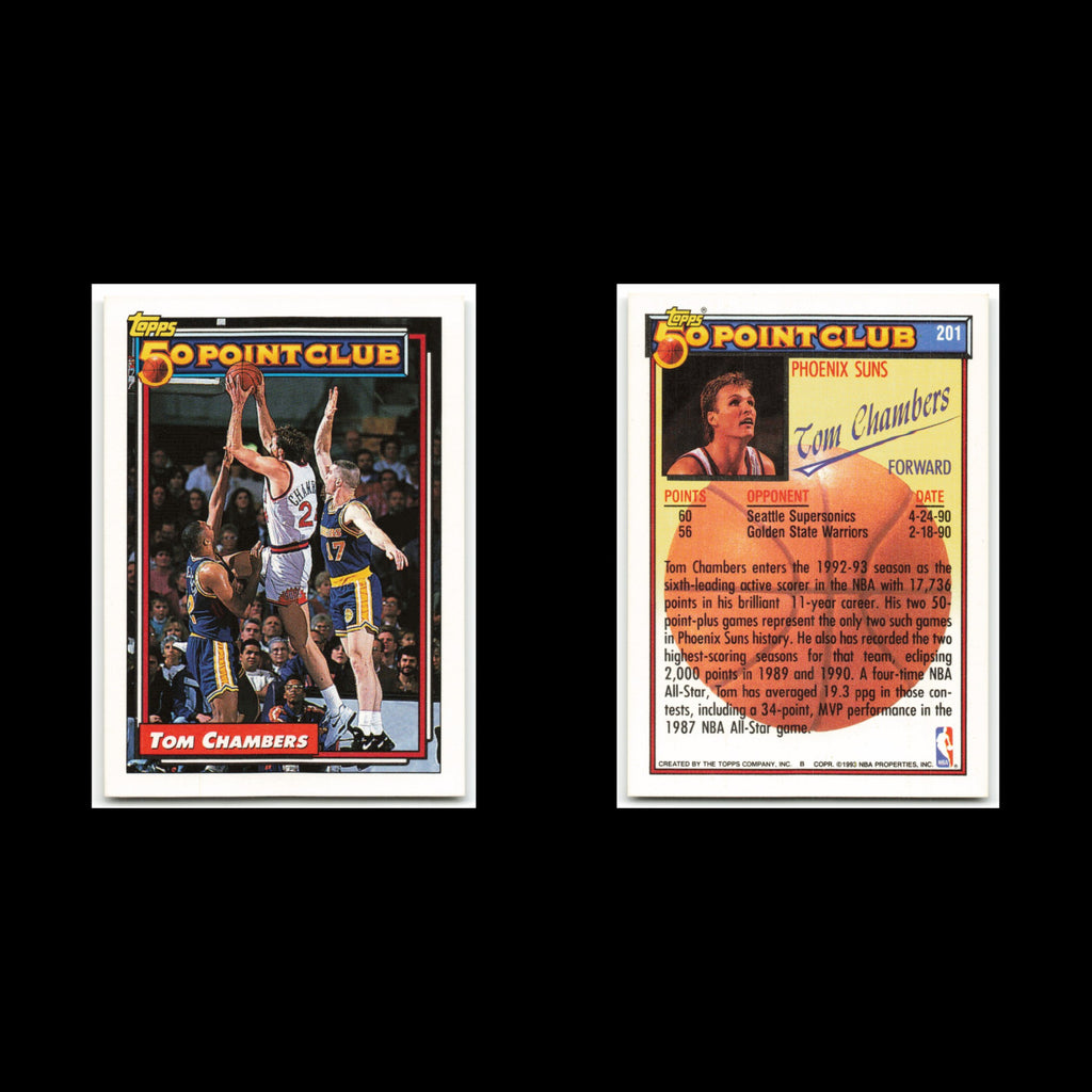 Tom Chambers #201 1992 Topps Phoenix Suns Basketball Card NBA NM