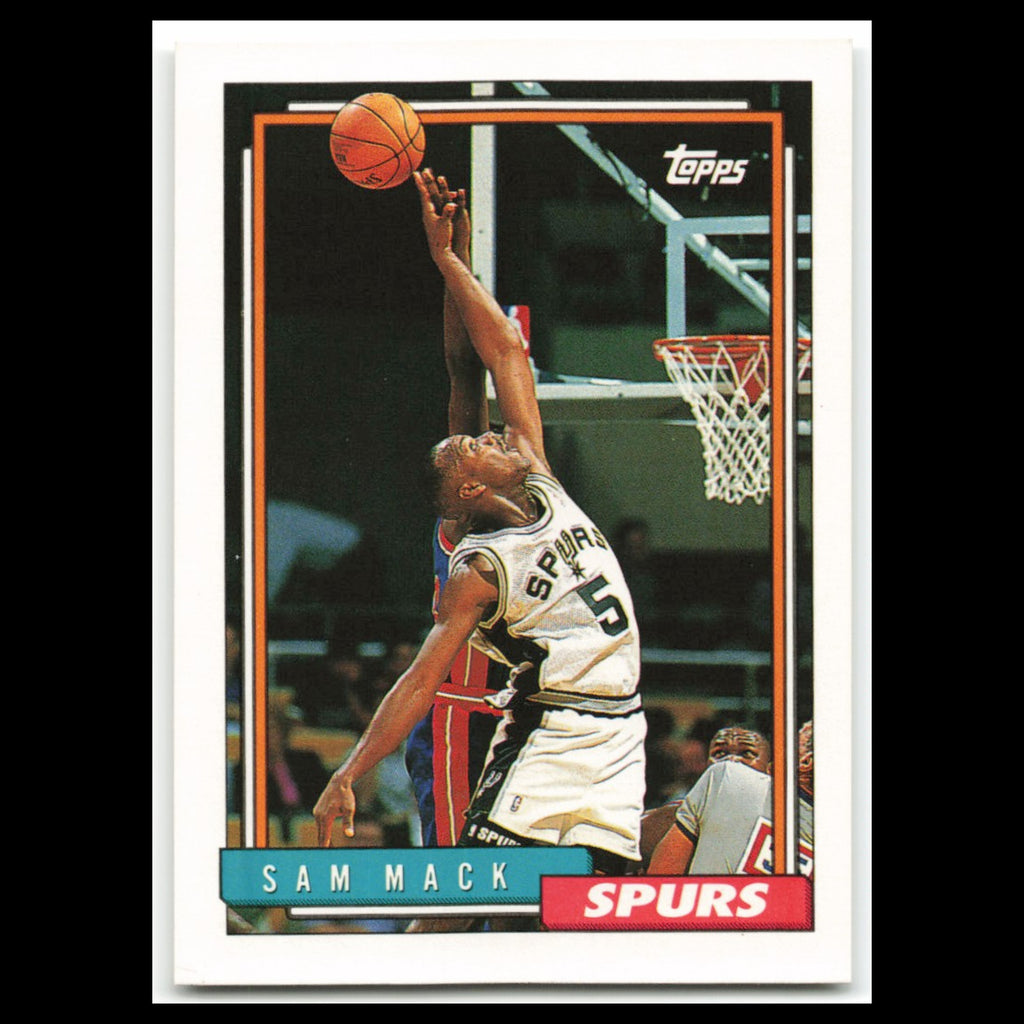 Sam Mack Rookie #377 1992 Topps San Antonio Spurs Basketball Card NBA NM