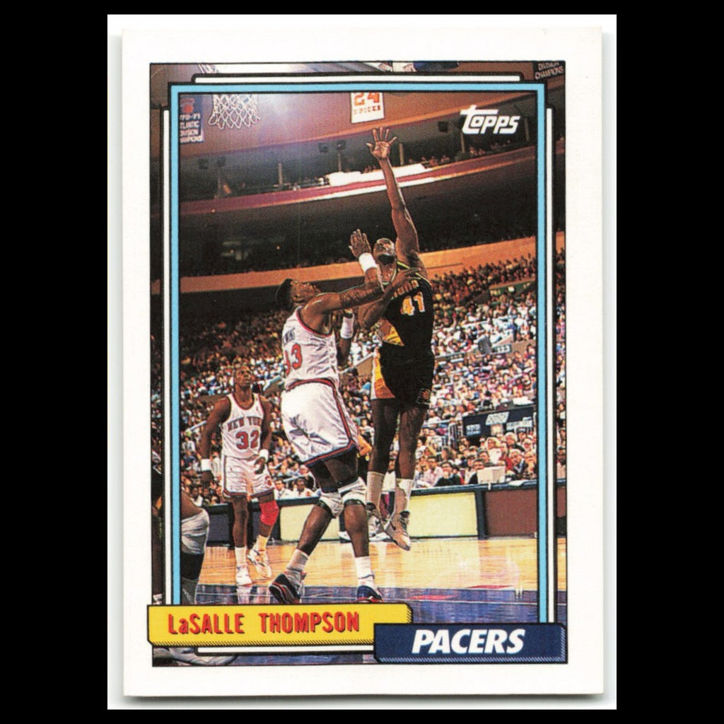 LaSalle Thompson #305 1992 Topps Indiana Pacers Basketball Card NBA NM