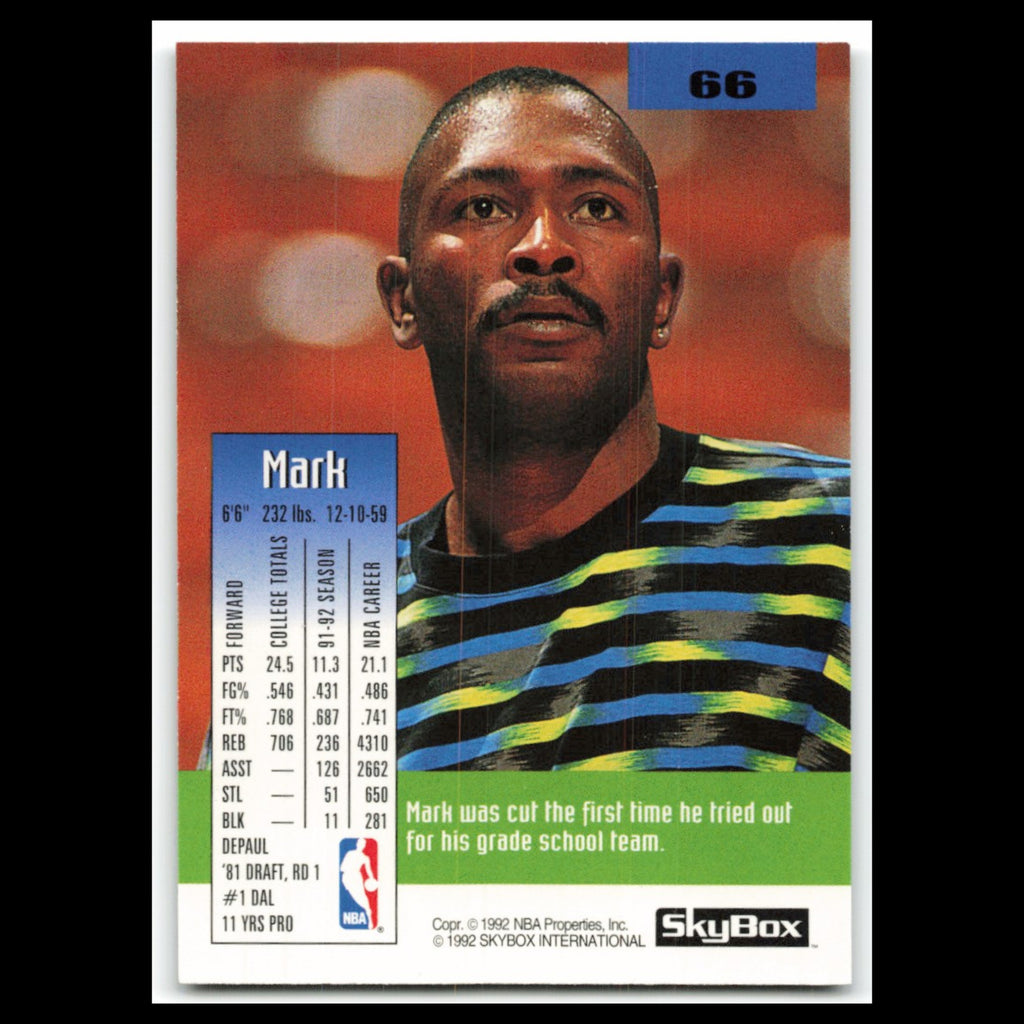 Mark Aguirre #66 1992 SkyBox Detroit Pistons Basketball Card NBA NM