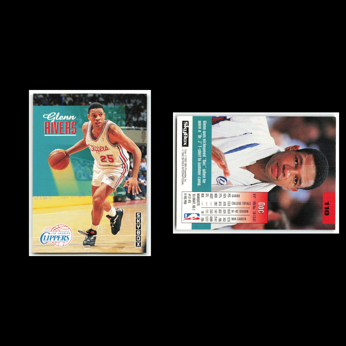 Doc Rivers #110 1992 SkyBox Los Angeles Clippers Basketball Card NBA NM