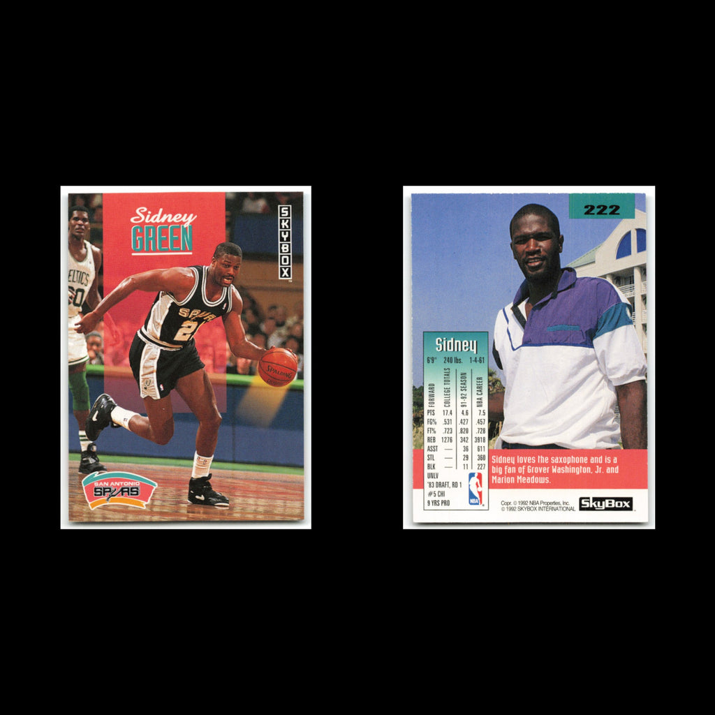 Sidney Green #222 1992 SkyBox San Antonio Spurs Basketball Card NBA NM