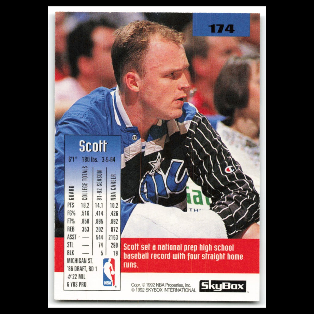 Scott Skiles #174 1992 SkyBox Orlando Magic Basketball Card NBA NM