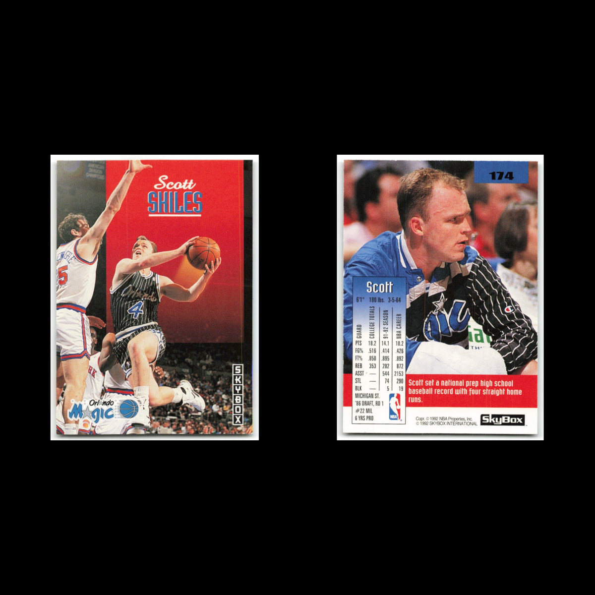 Scott Skiles #174 1992 SkyBox Orlando Magic Basketball Card NBA NM