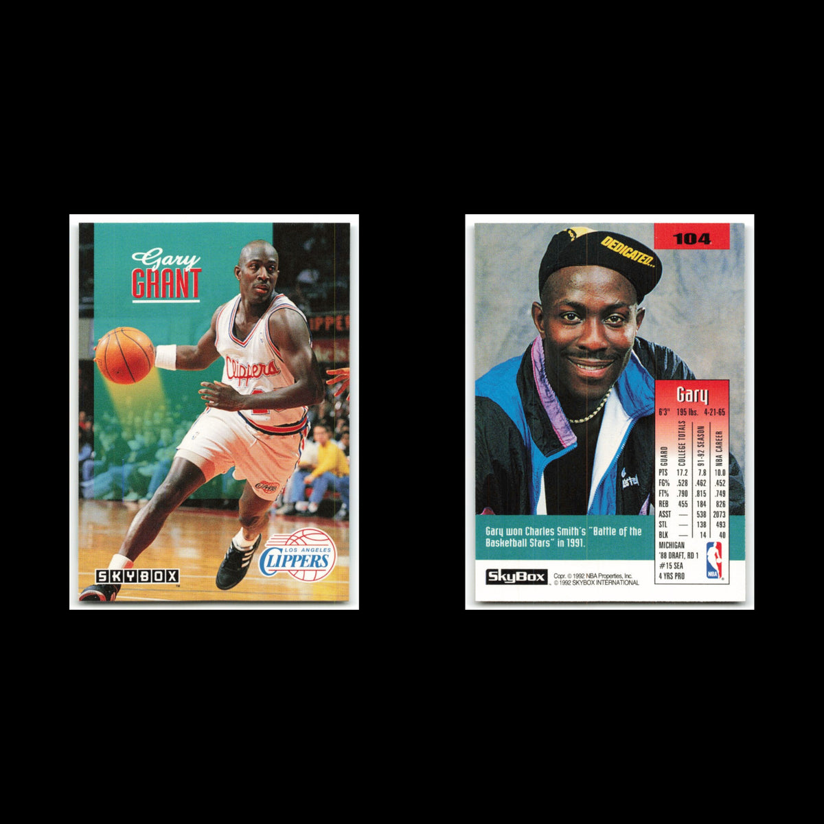 Gary Grant #104 1992 SkyBox Los Angeles Clippers Basketball Card NBA NM