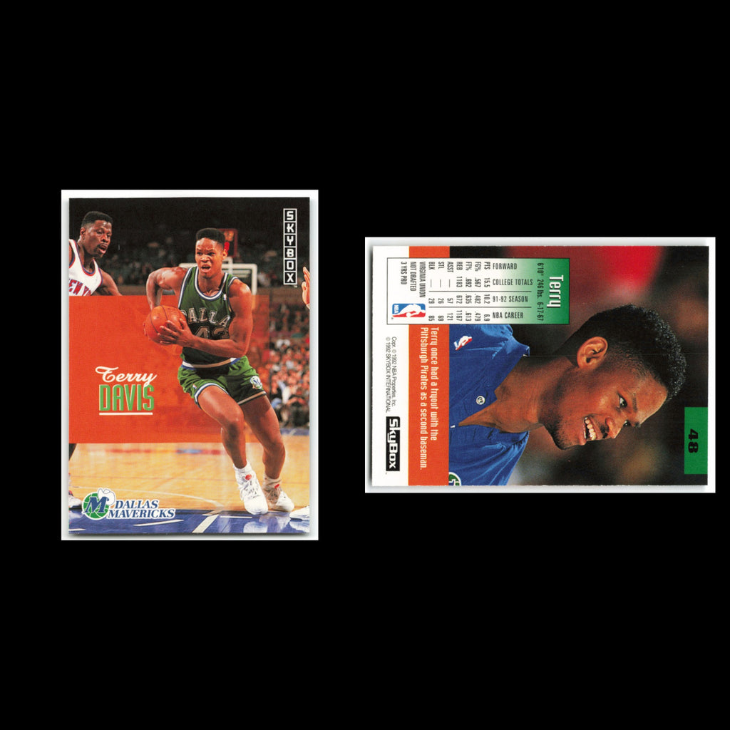 Terry Davis #48 1992 SkyBox Dallas Mavericks Basketball Card NBA NM