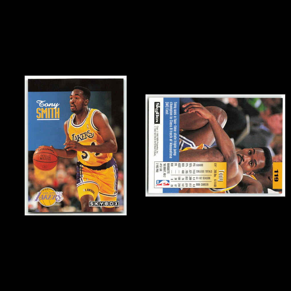 Tony Smith #119 1992 SkyBox Los Angeles Lakers Basketball Card NBA NM