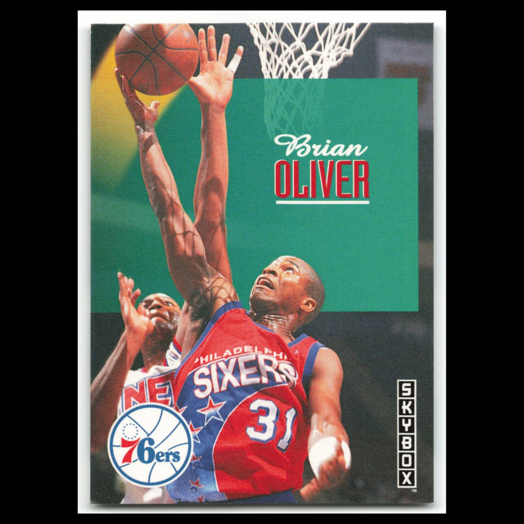 Brian Oliver #185 1992 SkyBox Philadelphia 76ers Basketball Card NBA NM